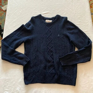 Vintage Original Penguin cable knit crewneck sweater navy blue‎ medium
